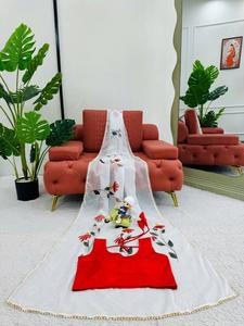 Lancement d'un nouveau vêtement de fête de créateur Tibby Silk Fancy Beautiful Digital Print And Pearl Work Saree And Japan Satin Blouse - Product Image 6