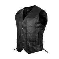 Chaleco de cuero Vintage de alta calidad para hombre, color personalizado, sin mangas, transpirable, informal, ropa exterior de invierno, cuello en V, logotipo personalizado