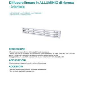 Difusor Lineal de Aluminio de 3 Ranuras Tecnosystemi para Rejilla de Techo - Product Image 6