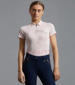 Camiseta de Equitación Ligera, Elegante y Deportiva para Mujer, Tejido Elástico Atlético que Absorbe la Humedad - Product Image 1