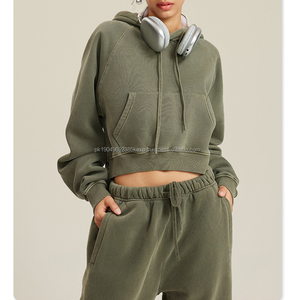 เสื้อฮู้ดสวมหัวสำหรับผู้หญิงเสื้อมีฮู้ดแบบสวมหัวผ้าฟลีซธรรมดาพิมพ์ลายพัฟผ้าฝ้าย355GSM - Product Image 3