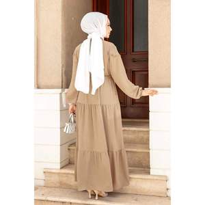 Vestido Túnel Con Cinturón Beige - Product Image 4