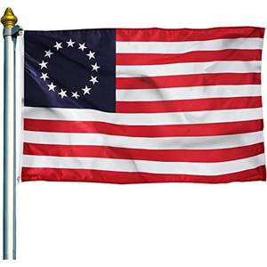 Paquete de 2 Banderas de EE. UU. TOPFLAGS Betsy Ross, 3x5, para Exteriores, 13 Estrellas, Colonias, 135g, 1kg, Lona con Cabezal y 2 Ojales de Latón - Product Image 6