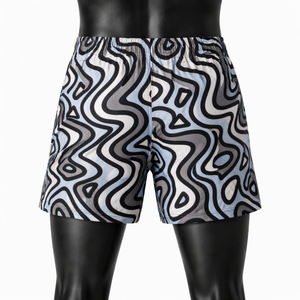Pantalones Cortos Personalizados para Hombre con Estampado Abstracto, Estilo Urbano, de Playa, Secado Rápido, Casuales de Verano, con Cordón Ajustable, Sublimación, OEM, ODM - Product Image 2