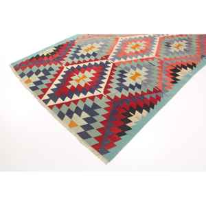 Alfombra Vintage de 5.5x9.2 pies, Alfombra Turca Grande, Alfombra Oriental Roja y Azul - Product Image 2