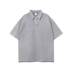 Polo décontracté à manches courtes en tissu de coton pour hommes de grande taille T-shirt de fournisseur en gros de T-shirt pour hommes - Product Image 4