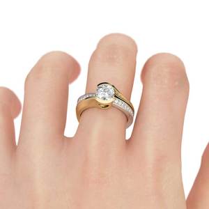 Jeulia Asymmetric Round Cut Sterling <b>Silver</b> Fashion <b>Ring</b> <b>Set</b> - Product Image 4