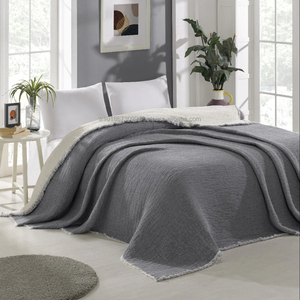 ผ้าห่มผ้ามัสลิน100% ผ้าฝ้ายหนา160x220ซม. 62x86นิ้วผ้าห่มคอตตอน - Product Image 1