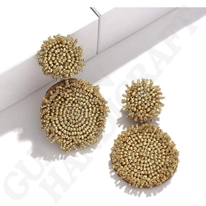 Pendientes colgantes bordados en forma de flor Vintage ecológicos inspirados en la naturaleza, joyería personalizada tejida a mano para fiestas de moda - Product Image 2