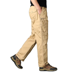 Trendy Saleh Enterprises Men Spandex Cotton Canvas Cargo Pants <b>Drawstring</b> Closure Summer Anti-Wrinkle Quick Dry Relax <b>Trousers</b> - Product Image 1