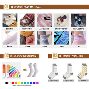 Chaussettes de sport en coton personnalisées avec logo, motif dessin animé, respirantes, légères, absorbant la transpiration, pour hommes - Product Image 4