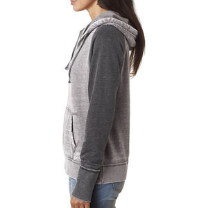 2025 nueva llegada Unisex peso pesado de gran tamaño Vintage ácido lavado Sudadera con capucha cuello con cremallera logotipo personalizado frente OEM ODM servicio mujeres - Product Image 2