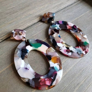 Pendientes de Resina Bordados a Mano, Joyería de Moda de Acero Inoxidable para Mujeres y Niñas, Estilo Clásico para Bodas, Alta Calidad - Product Image 1