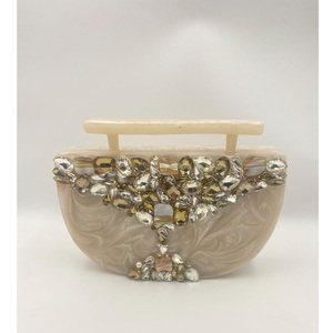 Bolsos de mano de resina con forma de rectángulo glamoroso-Bolso de novia personalizado para mujeres Eventos Fiestas - Product Image 1
