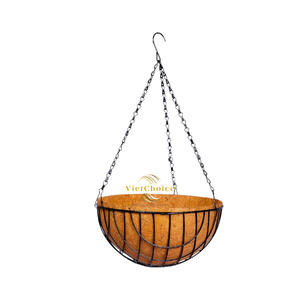 Panier suspendu rond en fibre de coco naturelle, écologique, léger, durable, de haute qualité, abordable, pot de jardin - Product Image 1