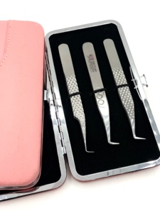 Pince à épiler professionnelle en acier inoxydable à poignée diamantée à 90 degrés avec votre propre outil de beauté avec logo personnalisé - Product Image 4