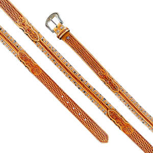 Cinturón de Cuero Formal Exclusivo Unisex, Clásico, Vintage, Occidental, con Herramientas Hechas a Mano, Doble Tira de Cuero, Tachuelas, Cuero Vacuno Genuino Importado - Product Image 4