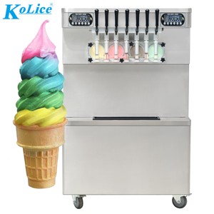 เครื่องทำไอศกรีมนุ่มเชิงพาณิชย์ Kolice ICM-395 7 รสชาติ ผลิตได้สูง 60-65 ลิตร/ชม. สแตนเลส 110/220V CE ETL - Product Image 1