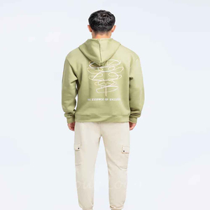 Sudadera con Capucha para Hombre, 100% Algodón, 450GSM, Diseño Sólido, Corte Recortado, Hombros Caídos, Logotipo Personalizado OEM - Product Image 4