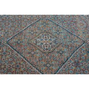 Classic <b>Brown</b> Blue Vintage Turkish Rug 4.1 X 7.4ft Handmade Patchwork Design <b>Wool</b> Bamboo Silk Material Latex Backing for Living - Product Image 5