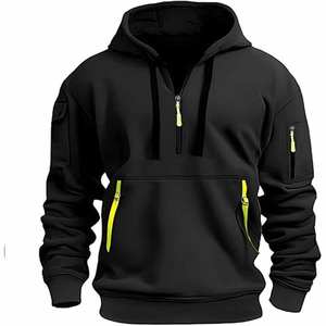 Sudadera con Capucha Táctica Negra para Hombre, Chaqueta con Capucha Informal y Funcional, Ropa de Calle para Invierno - Product Image 1