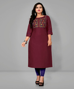 Exclusivo último diseño Nueva llegada Longitud de harina Manga regular Cuello de barco Color Rosa Kurti con Dupatta en Ropa Étnica - Product Image 3