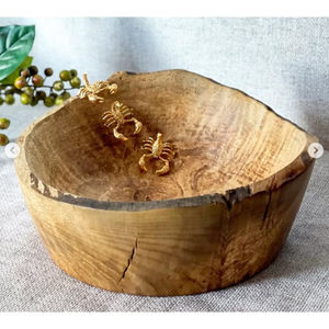 Cuenco de madera decorativo antiguo respetuoso con el medio ambiente con acentos de shall cuenco de madera maciza hecho a mano para suministro de hotel y restaurante - Product Image 6