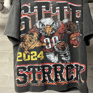 Vente en gros de t-shirt 100% coton personnalisable pour hommes coupe surdimensionnée avec impression numérique lavage vintage DTG imprimé Service OEM - Product Image 3