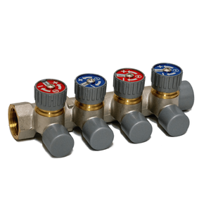 Colector Sanitario Frontal de Latón Niquelado HM de 3/4 X 1/2-2, 3 o 4 Vías con Válvulas de Cierre para Sistemas de Agua - Product Image 3