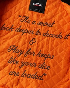 Chaqueta de cuerpo de lana Letterman para hombre de alta calidad con mangas de cuero de vaca genuino Chenille bordado Geedup Varsity Jacket - Product Image 4