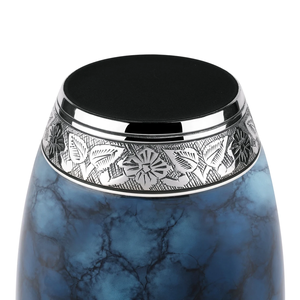 Urne de crémation artisanale Blue Fire Urne funéraire pour adultes Urnes funéraires en métal massif Fournitures en gros - Product Image 4
