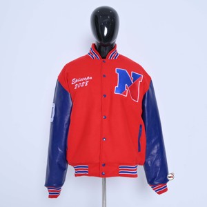 Chaqueta Bomber de Lana Negra Personalizada al por Mayor para Hombre, Chaqueta Universitaria de Lana con Cuerpo de Lana y Cuero, Transpirable, Bordada - Product Image 1