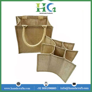 Mini sacs de bouteille de vin avec logo personnalisé de haute qualité Accessoire de bouteille de vin biologique Emballage en toile de jute Sacs à provisions indiens - Product Image 2