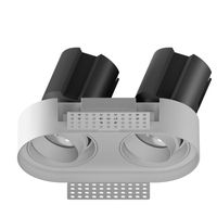 Spot LED carré réglable à double tête, 20W, pour plafond, lampe à encastrer en aluminium anti-éblouissement, puissance 7W