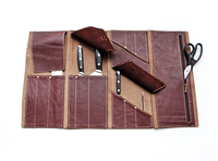 Meilleur couteau en cuir professionnel fait à la main rouleau Chefs sac Chef couteau ensemble pour outil de stockage de chef rouleau couteau sac LKR-0066