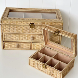 กล่องหวายตกแต่งสไตล์บ้านไร่สำหรับเครื่องประดับกล่องเครื่องประดับสี่เหลี่ยมถักด้วยมือโดยช่างฝีมือชาวเวียดนาม B2B - Product Image 5