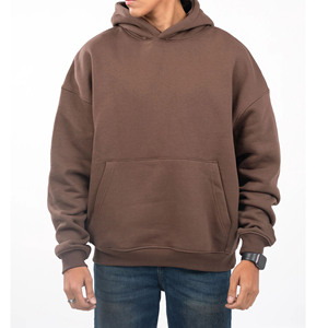 Jersey personalizado con capucha de algodón mezclado Fleece No String Heavyweight Oversized drop shoulder HOODIE para hombres - Product Image 1