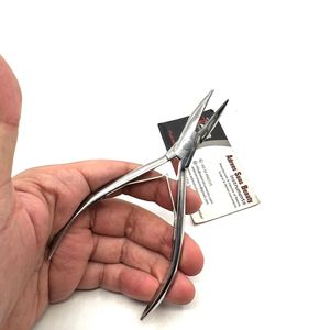 Pince à pression à microbilles à pointe incurvée Impression de logo personnalisé Pince d'extension de cheveux en acier inoxydable - Product Image 5