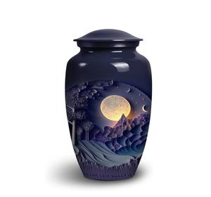 Urne funéraire unique en métal pour adultes, unisexe, pour cendres et restes humains, taille et design personnalisables - Product Image 1