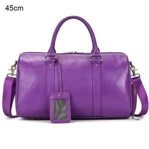 Bolsa de viaje de cuero auténtico personalizada de lujo con cremallera de etiqueta de nombre personalizada bolsa de viaje de lona con logotipo personalizado OEM para marca - Product Image 3