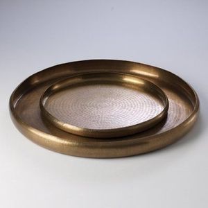 Large Hammered Silver <b>Metal</b> Chocolate & Nut Serving <b>Bowl</b> with Footed Base for Buffet and Event Use - Product Image 1