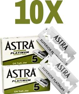 100 lames de rasoir de sécurité à double tranchant Astra Superior Premium Platinum - Product Image 2