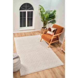Trendo TR005 crème doux texturé Polyester fait à la machine tapis pour adolescents Rectangle peluche Pile tapis ensembles pour salon couloir - Product Image 1