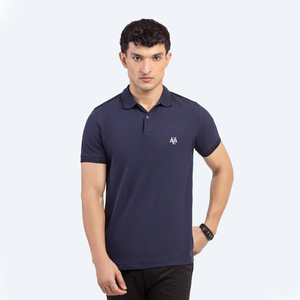 Camisa de Golf de alta calidad para hombre, informal, ajustada, de manga corta, transpirable, 100% de algodón, estampado de Color sólido, de punto para Golf de verano - Product Image 1