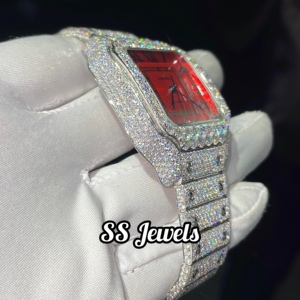 Hot Selling Luxury Lab Diamond Mechanical <b>Watch</b> Red Roman Custom High Quality ETA Automatic Movement Stainless Steel Case Analog - Product Image 3