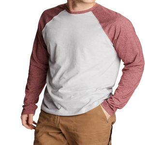 OEM de alta calidad 100% algodón 220 GSM Color sólido camisas de manga larga raglán Color sólido logotipo personalizado camiseta raglán - Product Image 6