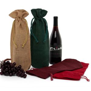 Eco-Friendly Simple Jute Wine Bags - Product Image 1