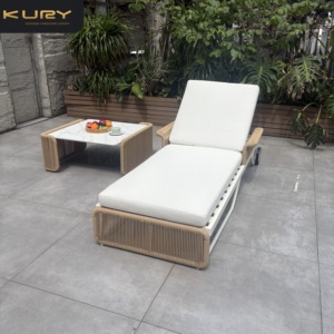 Chaises longues d'extérieur <span class=keywords><strong>en</strong></span> aluminium pour piscine, mobilier de jardin <span class=keywords><strong>en</strong></span> métal, chaise longue <span class=keywords><strong>en</strong></span> corde, lit de repos de luxe, mobilier de patio, <span class=keywords><strong>transat</strong></span> - Product Image 1
