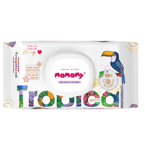 Lingettes humides pour bébé Mamamy Tropical OEM, 90 pièces, non tissées, 100% rayonne, huile de calendula et d'Inca Inchi, taille 200mmx150mm, avec couvercle - Product Image 6
