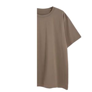 เสื้อยืดคอกลมแขนสั้นผู้ชายไซส์ใหญ่ คุณภาพสูง ปรับแต่งโลโก้ได้ ระบายอากาศดี เป็นมิตรกับสิ่งแวดล้อม สีน้ำตาล 220gsm ผ้าฝ้าย 100% - Product Image 3